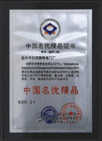 China famous quality certificate